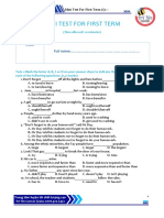 Mini Test For First Term (1) (Grammar)