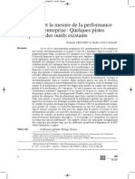 Le Pilotage Et La Mesure de La Performan