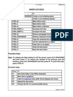 Short Cut Keys - Ms - Word