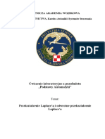 Lotnicza Akademia Wojskowa: Ćwiczenie Laboratoryjne Z Przedmiotu Podstawy Automatyki"