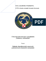 Lotnicza Akademia Wojskowa: Ćwiczenie Laboratoryjne Z Przedmiotu Podstawy Automatyki"