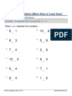 Kindergarten Comparing Numbers More Than Less Than 10 1