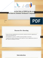 A Study About The Role of HRM in