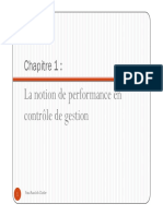 Chapitre 1 - La Notion de Performance en Contrôle de Gestion