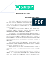 Mecanismos de Defesa Do Ego: Thalles Azevedo Ladeira - Módulo V