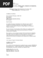 Codigo Organico de La Produccion Comercio e Inversiones (COPCI) - Ltima Actualizaci - N 31 de Diciembre de 2019