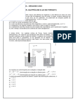 Listão Final Do Momi - Segundo Ano Eletroquímica (Pilha, Eletrólise E Lei de Faraday)