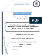 L'Amélioration Du Contrôle de Gestion Par L'implantation de l'ERP - Progiciel de Gestion Intégré (Cas Du Groupe OCP - Jorf Lasfar)