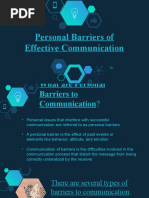 Personal Barriers of Communication