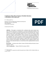 Continuous Time Mean Variance Portfolio