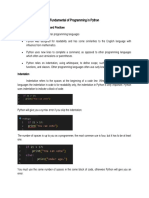 Lesson 1 - Fundamental of Programming in Python