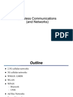 3.3G Cellular, WMAN (WIMAX), WLAN (WIFI), WPAN (Bluetooth and UWB), Mobile Ad Hoc Networks (MANET), and Wireless Sensor Networks