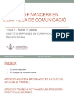 La Funció Financera en L - Empresa de Comunicació - TEMA 7 - ÀMBIT PRÀCTIC