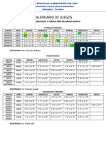 Calendario de Juegos - Bachillerato