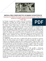 Missa Pro Defuncto Summo Pontifice.