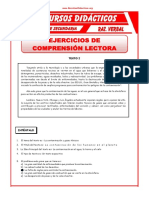 Comprensión de Lectura Ejercicios para Quinto de Secundaria