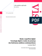 Moda e Superfície Digital: Tecnologia Digital e Modos de Presença Dos Fenômenos Estéticos Contemporâneos