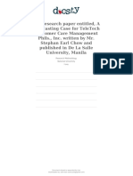 Docsity The Research Paper Entitled A Forecasting Case For Teletech Customer Care Management Phils Inc Written by MR Stephan Earl Chow and Published in de La Salle University Manila