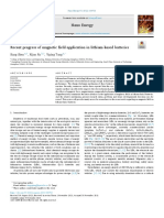 Recent Progress of Magnetic Field Application in Lithium Based Batteries