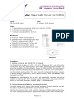 ISE 1 (B1) Interview - Lesson Plan 5 - Preparing To Discuss The Portfolio (Final)