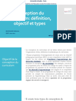 Cours 2 - Conception Du Curriculum - Définition, Objectif Et Types