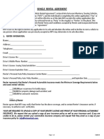 Vehicle Rental Agreement Template