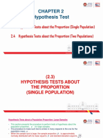 CHAPTER 2 - 2 Hypothesis Tests About The Proportion