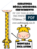 Girafa Régua Do Crescimento - Materiaispdg