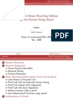 A Binary Rewriting Defense Against Format String Attack