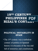 19th CENTURY PHILIPPINES AS RIZALS CONTEXT Autosaved