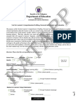 Tool For Learners Comprehensive Profiling - Personal Assessment - and - Evaluation