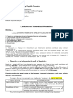 Lecture 1 Introduction To The Theory of English Phonetics Office