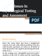 Ethical Issues in Psychological Testing and Assessment