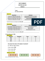 Math Summary Sas 2022 - Grade 3