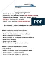 Trabalho de Recuperação: Nome Completo e Turma. 03/05/2022