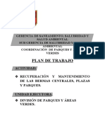 Plan de Trabajo - Recuperacion y Mantenimiento de Plazas y Parruqes y Bermas Centrales