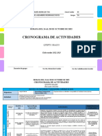 5to Grado Semana 9 Cronograma. Del 24 Al 28 de Octubre de 2022