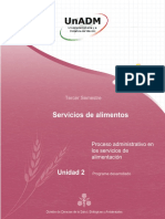 Servicios de Alimentos: Unidad 2