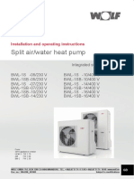 Split Air Water Heat Pump Bwl-1 S Installation and Operating Instructions