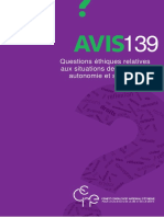 Avis 139 Enjeux Éthiques Relatifs Aux Situations de Fin de Vie - Autonomie Et Solidarité