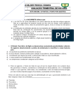 Avaliação Segundo Trimestre 6º Ano