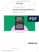 Computer Shortcut Keys List PDF Download (A To Z) - Vidyaleaf
