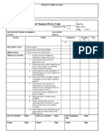 Checklist For Installation of Underground Checmical Waste Tanks