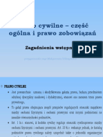 Prawo Cywilne Cz. Ogólna I P. Zobowiązań SSP I I WSP I - Zajęcia 1 Prezentacja