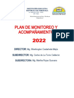 Plan de Monitoreo y Acompañamiento 2022