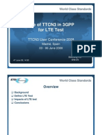 Use of TTCN3 in 3GPP For LTE Test