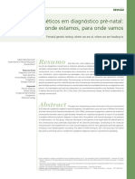 Resumo: Testes Genéticos em Diagnóstico Pré-Natal: Onde Estamos, para Onde Vamos