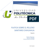 Reporte de Plática Sobre El Relleno Sanitario de Chihuahua