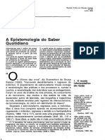 A Epistemologia Do Saber Quotidiano