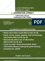 Information Literacy - Information Literacy and Performance Task - Project